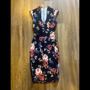 Flower Print Bodycon Dress